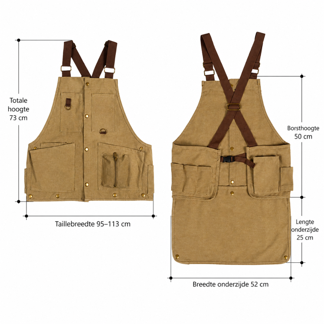 Tuinschort Multi-Pocket - Cross Back Werkschort - Canvas