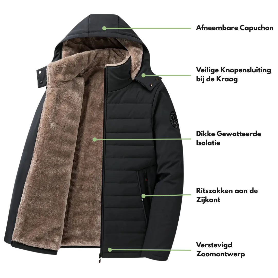 Heren Winterjas – Fleece Gevoerd - Winddicht & Waterdicht
