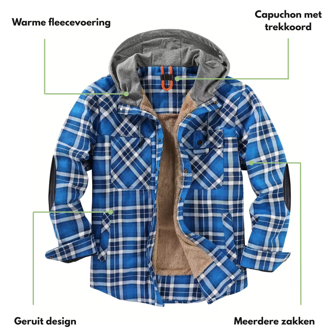 Heren Winterjack – Geruit – met Capuchon