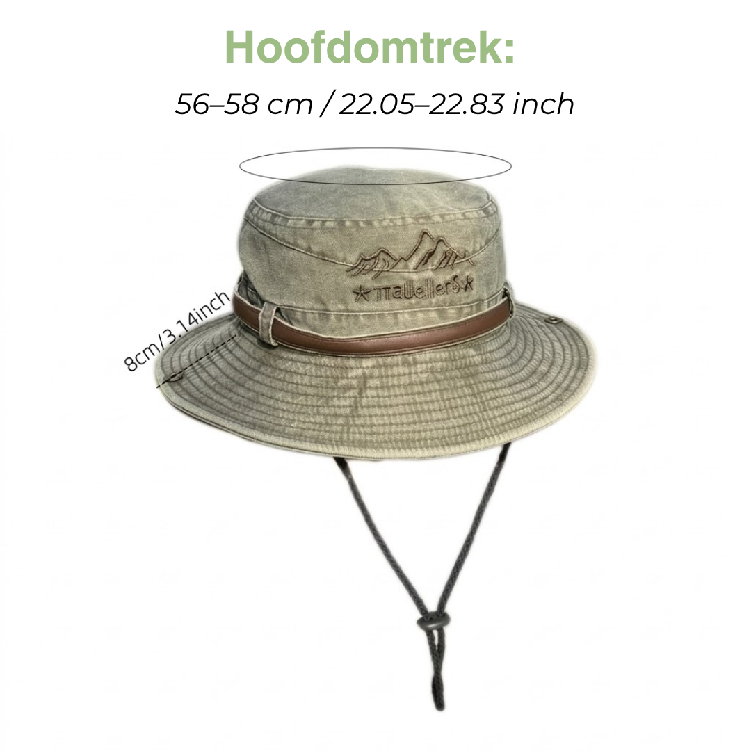 Outdoor Zonnehoed - Brede Rand - Leren Band