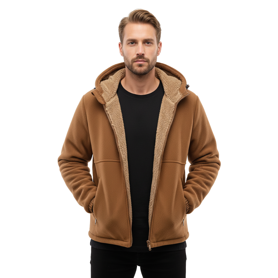 Heren Winterjas – Fleece - Volledige Rits met Capuchon