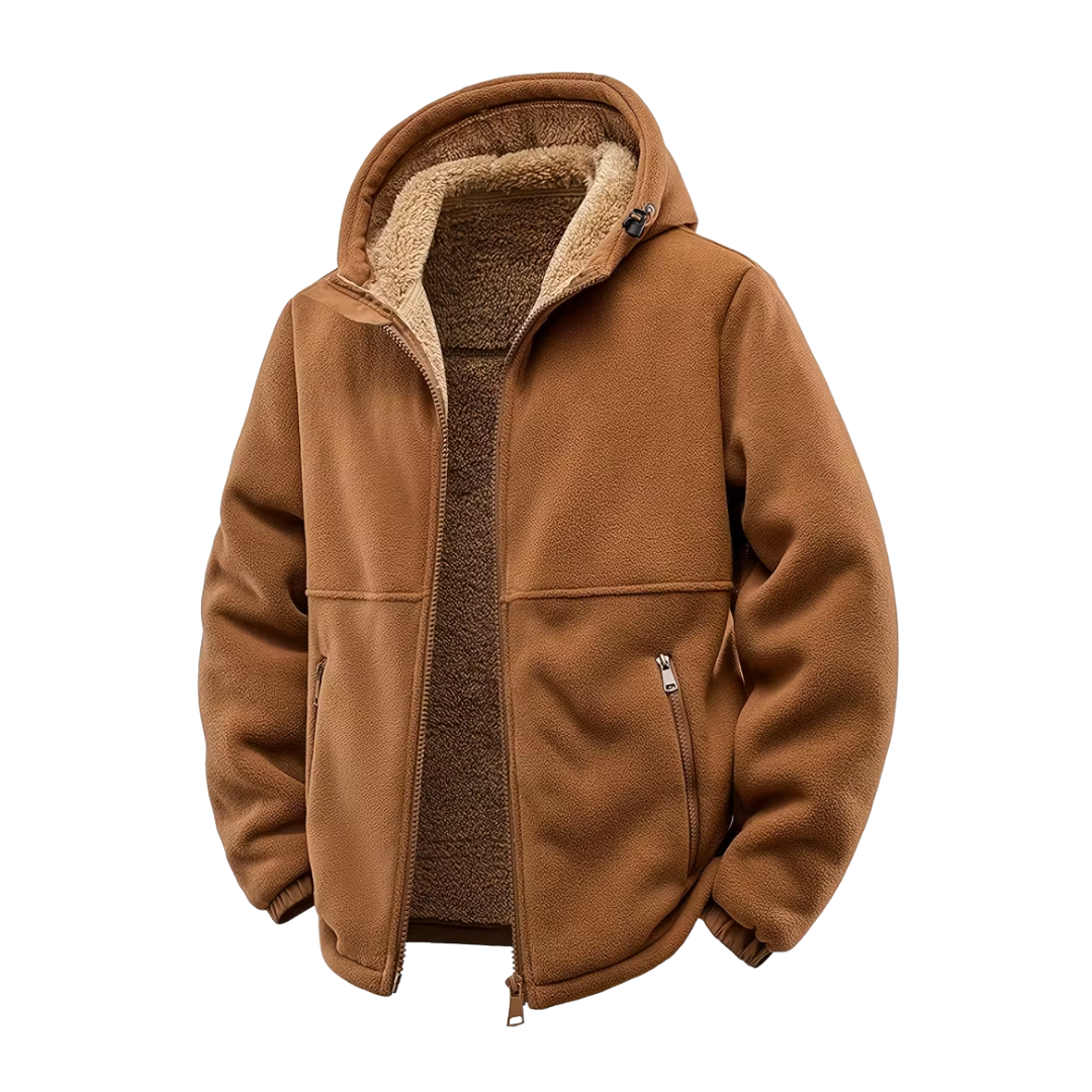 Heren Winterjas – Fleece - Volledige Rits met Capuchon