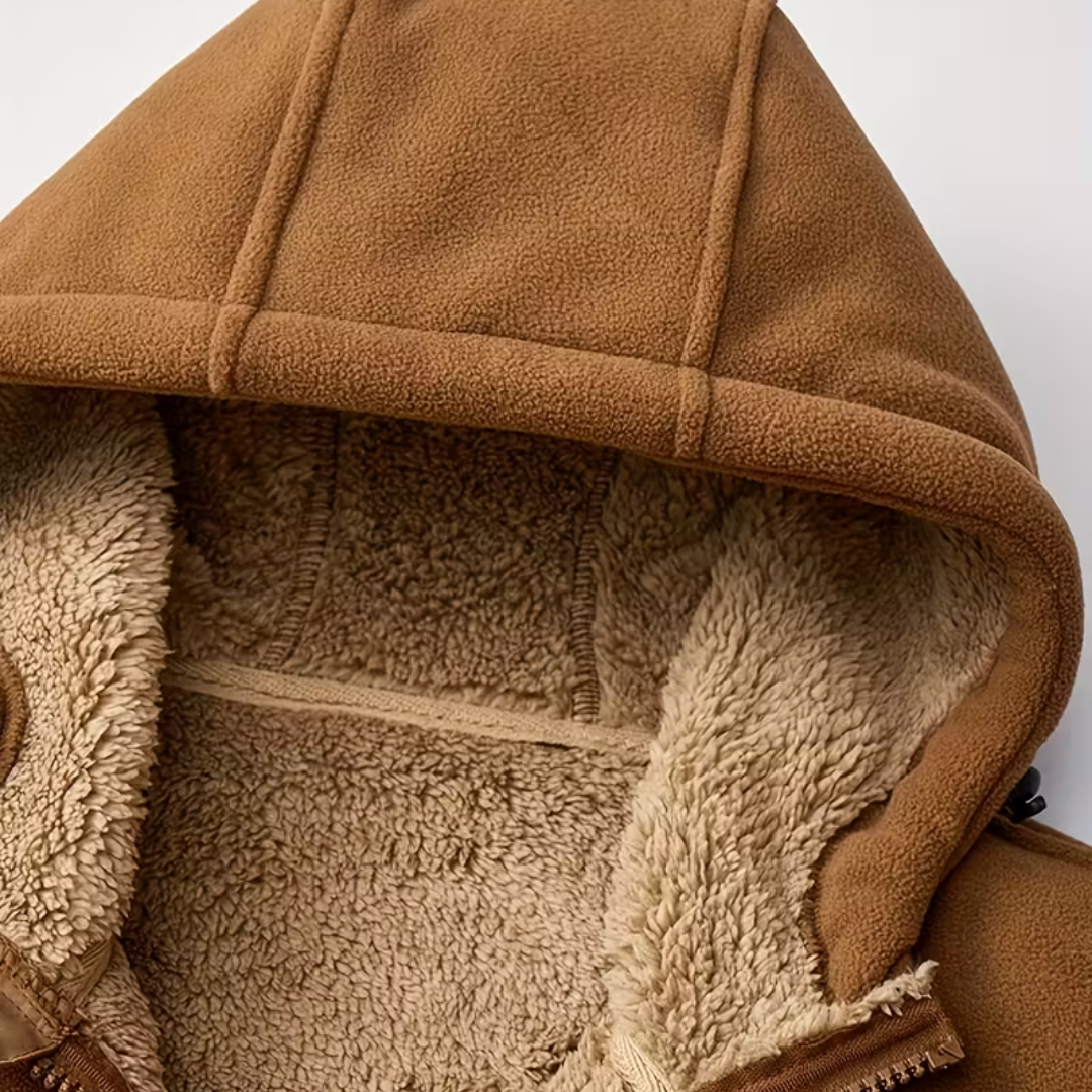 Heren Winterjas – Fleece - Volledige Rits met Capuchon