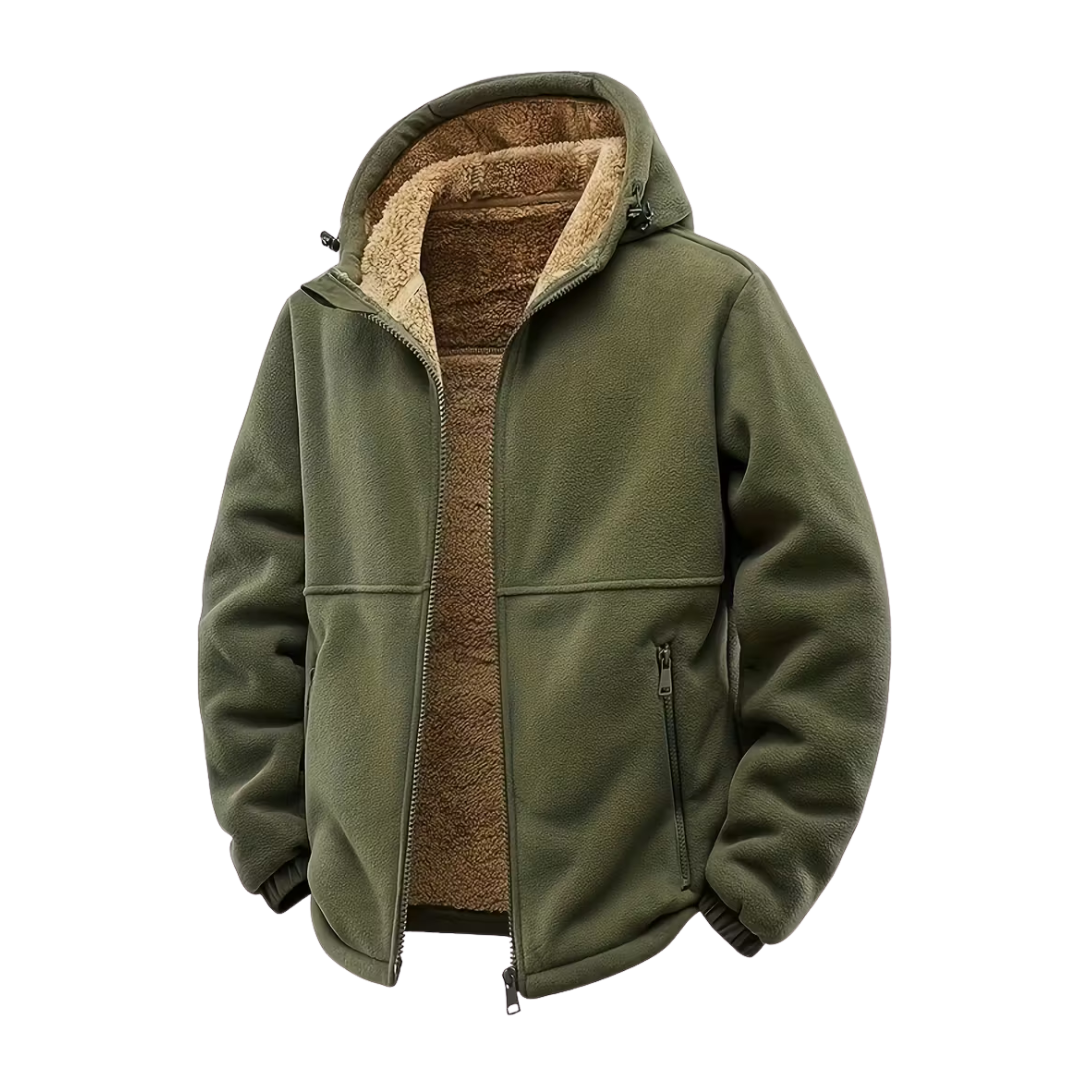 Heren Winterjas – Fleece - Volledige Rits met Capuchon