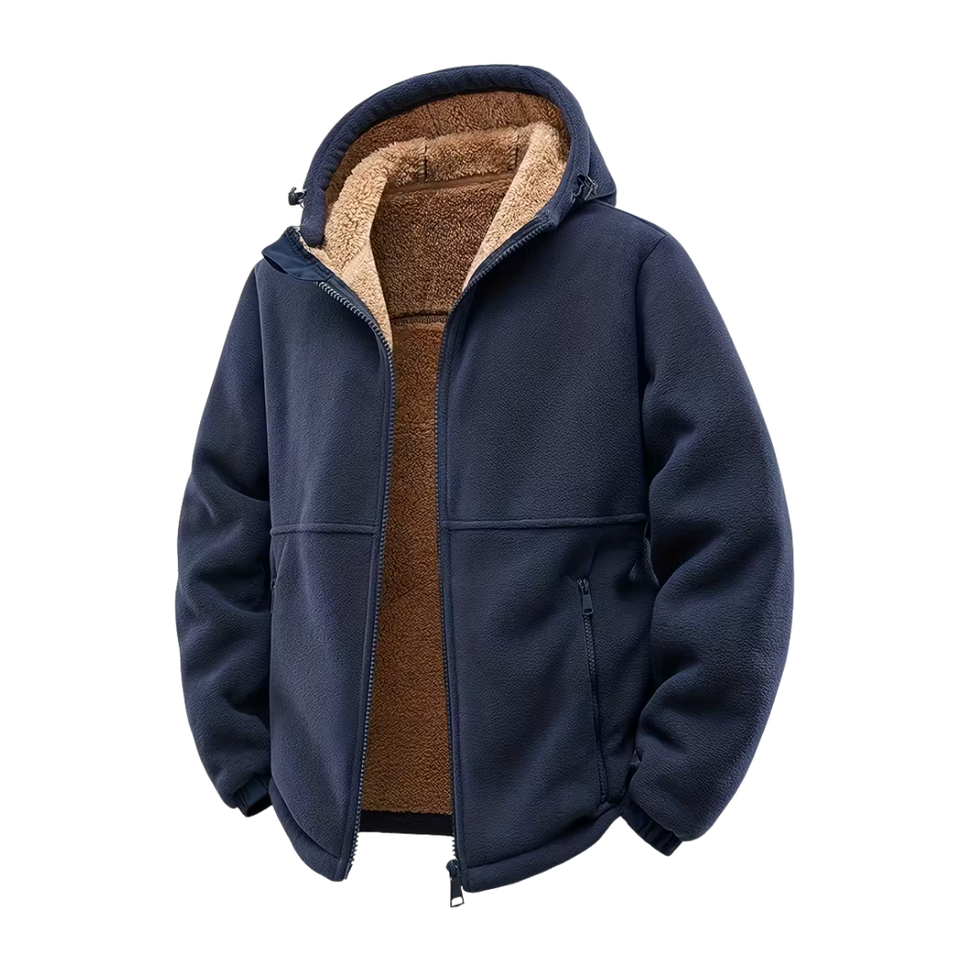 Heren Winterjas – Fleece - Volledige Rits met Capuchon