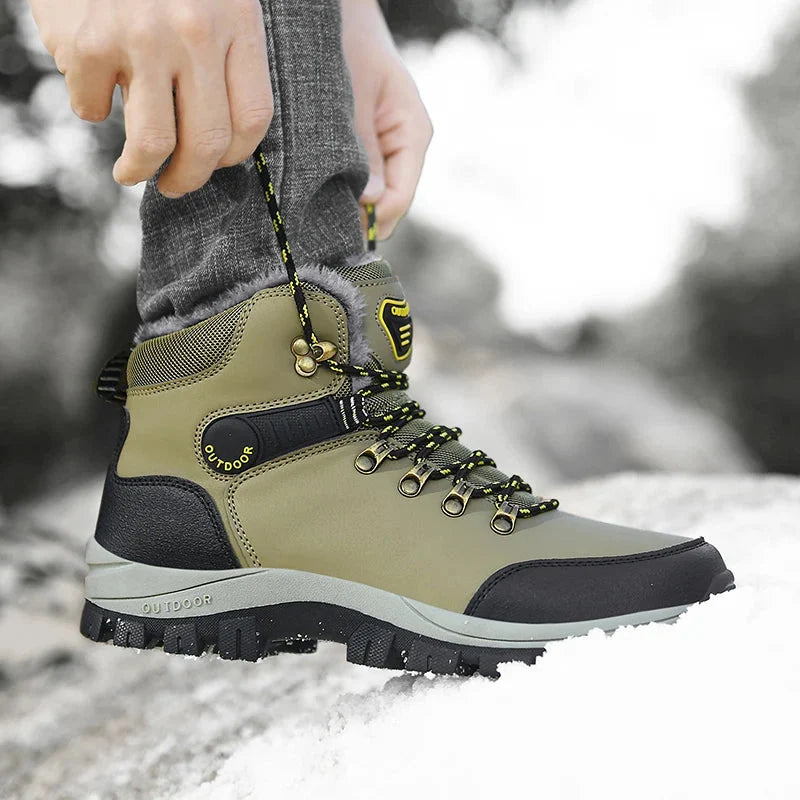 Snowboots voor heren in wandelmodel met rits en veters