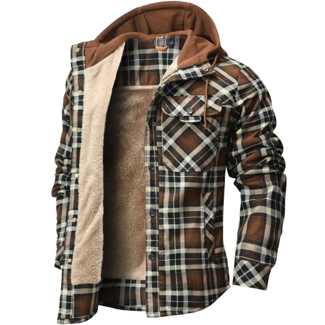 Overshirt Heren met Capuchon - Winddicht - Teddy Gevoerd & Geruit