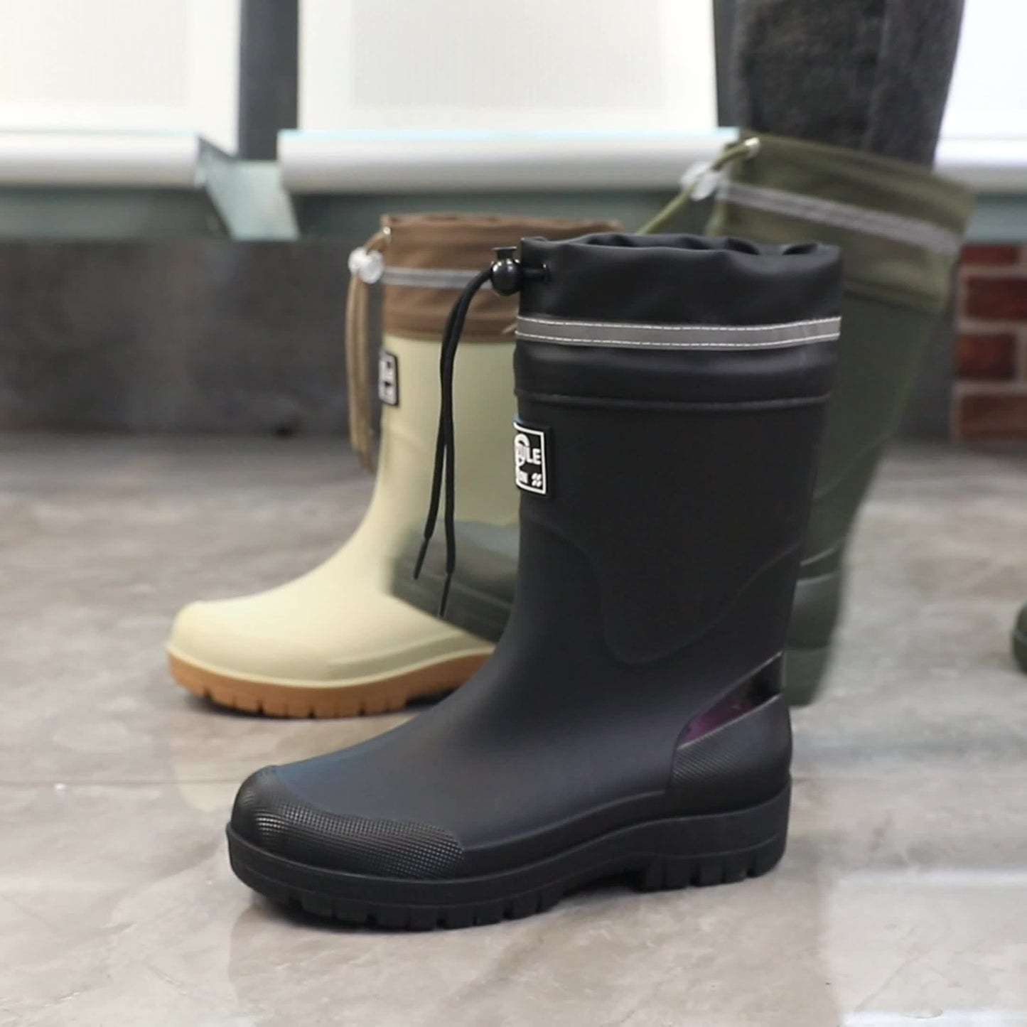 Heren regenlaarzen met halfhoge schacht, waterdicht