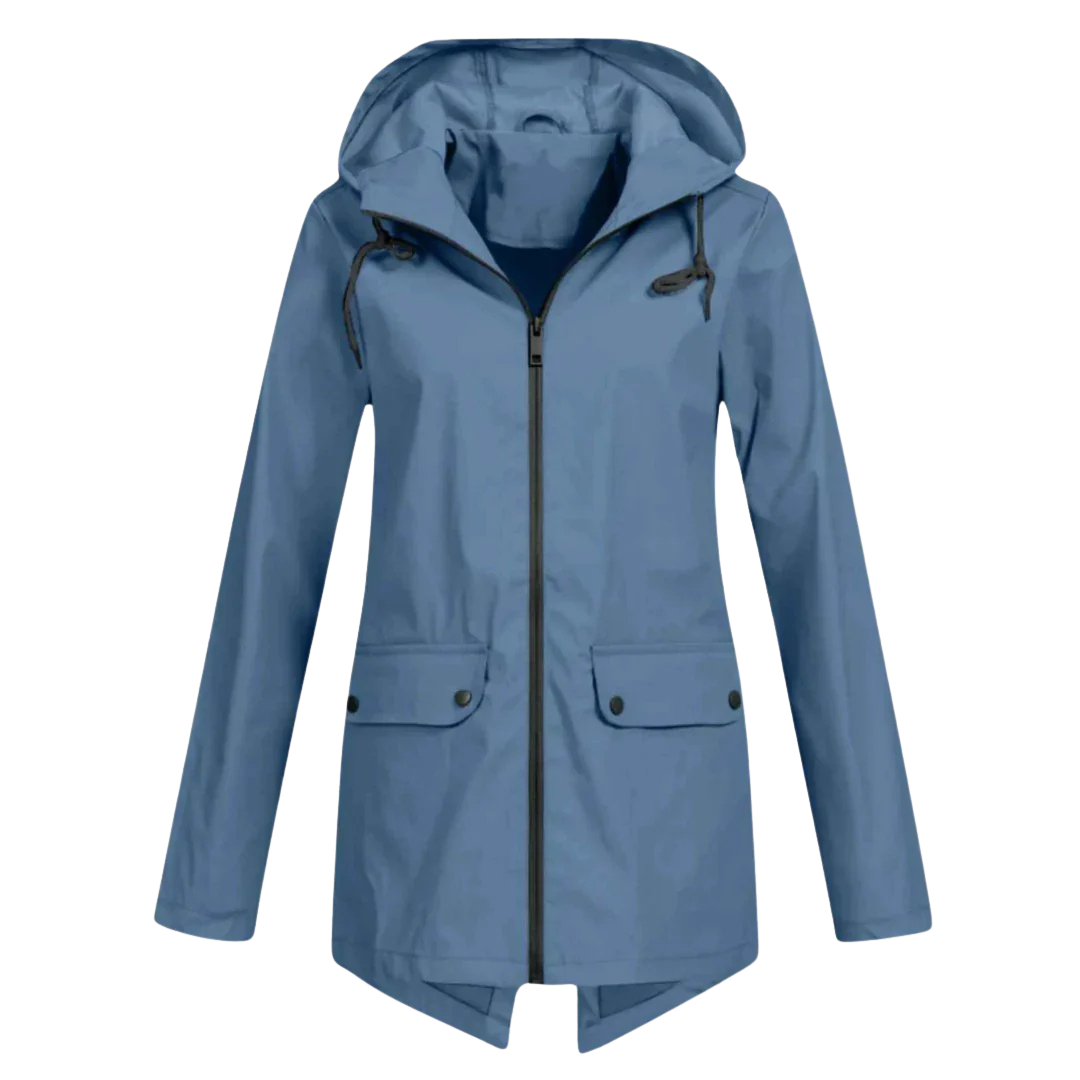 Lange Regenjas Dames Licht - Elegante Overgangsjas met Capuchon