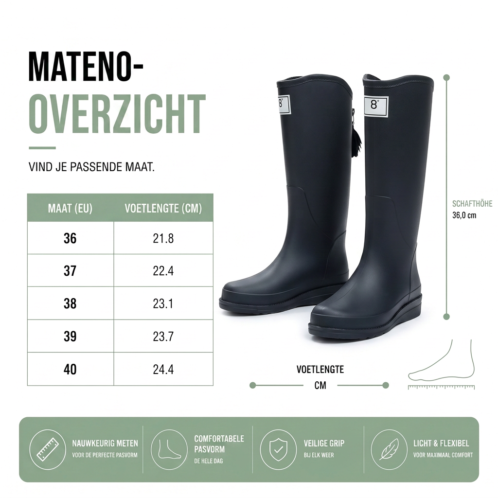 Regenlaarzen Dames Halfhoog - Waterdicht - PVC Instapper