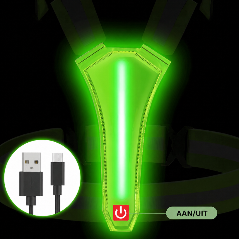 Reflecterend Hesje met LED - USB Oplaadbaar - Hardlopen en Fietsen