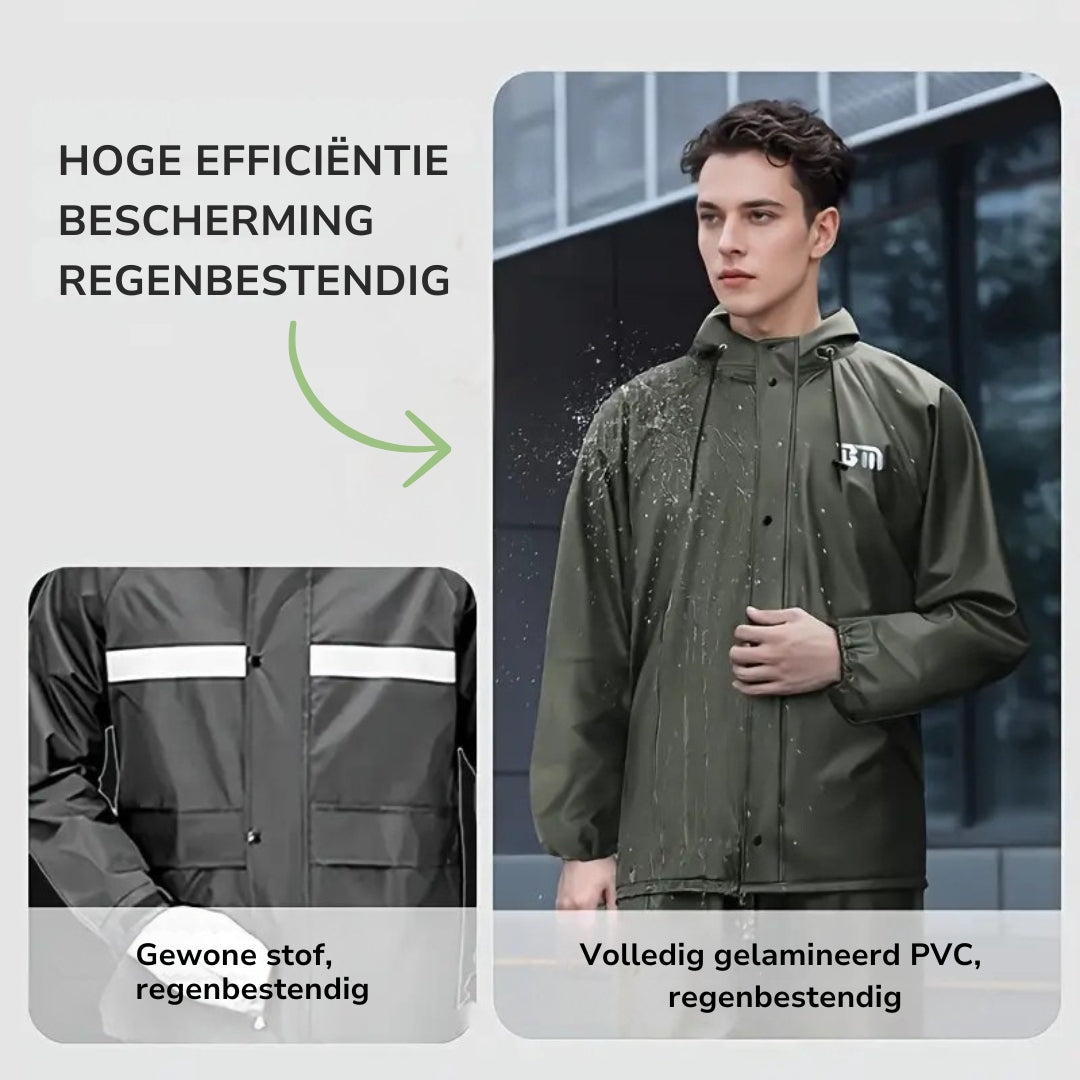Heren Regenpak – Waterdichte Jas – Met Capuchon Set