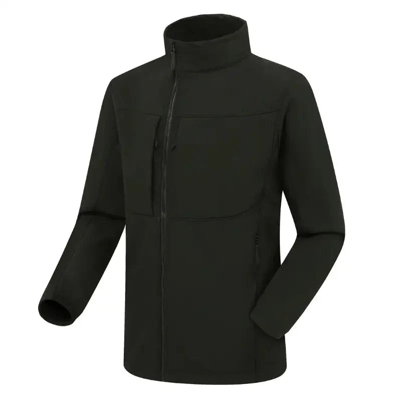 Softshell jas heren met fleece voering en staande kraag
