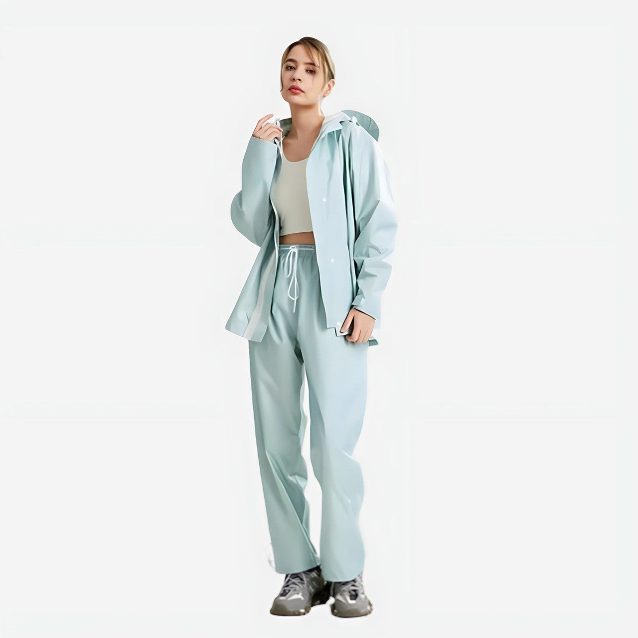 Regenpak dames met jasje en broek, waterafstotend