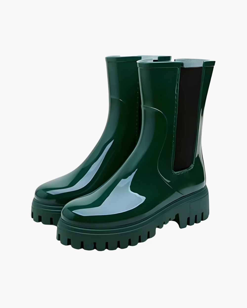 Hippe regenlaarzen dames in glanzende Chelsea-stijl, waterafstotend