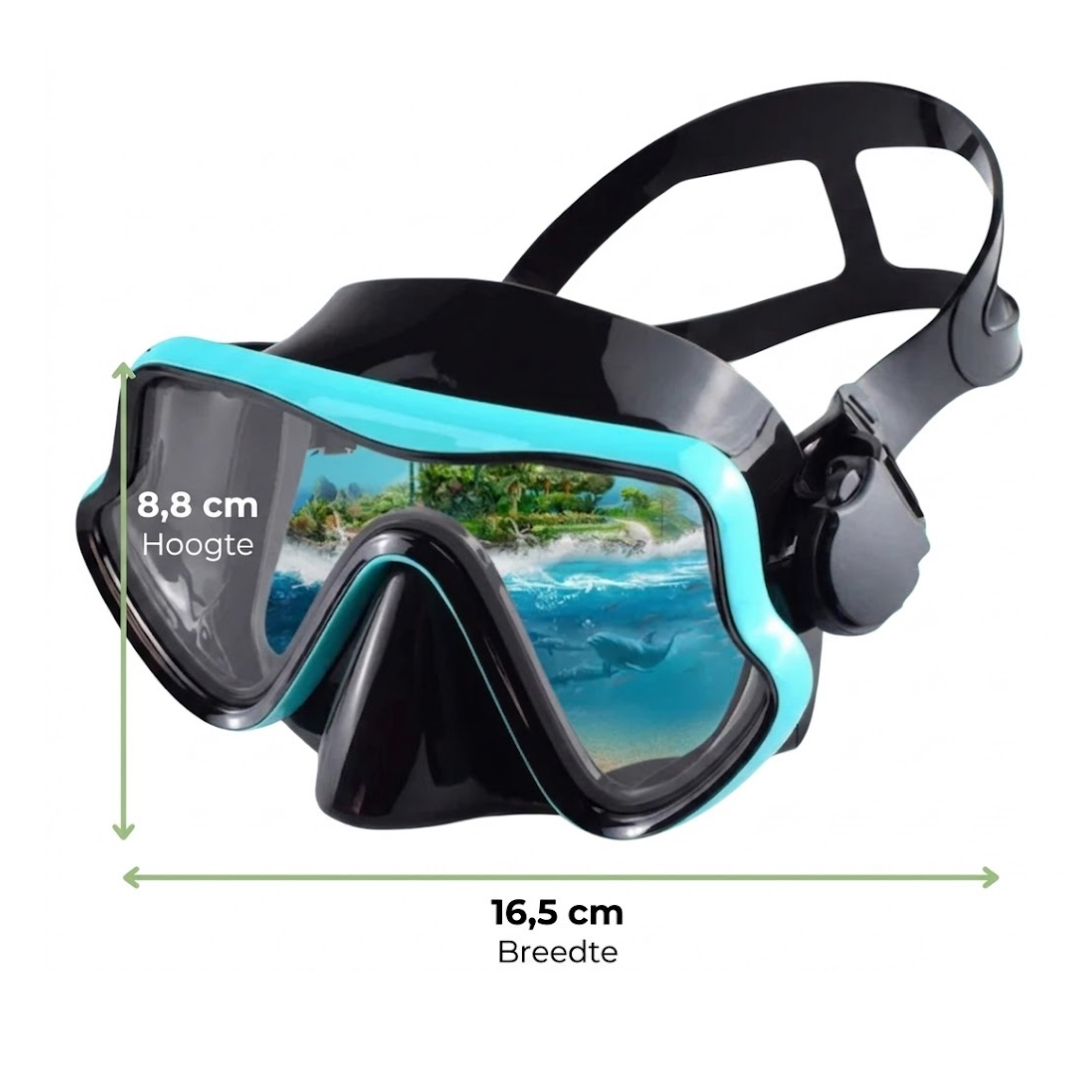 Snorkelset met Masker - 180° HD Zicht Gehard Glas - Lekvrij