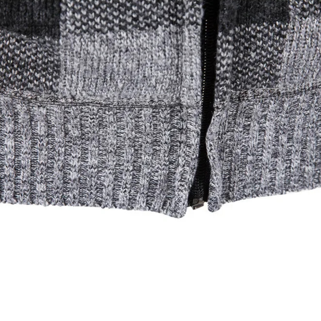 Gevoerd heren vest met capuchon en ruitpatroon