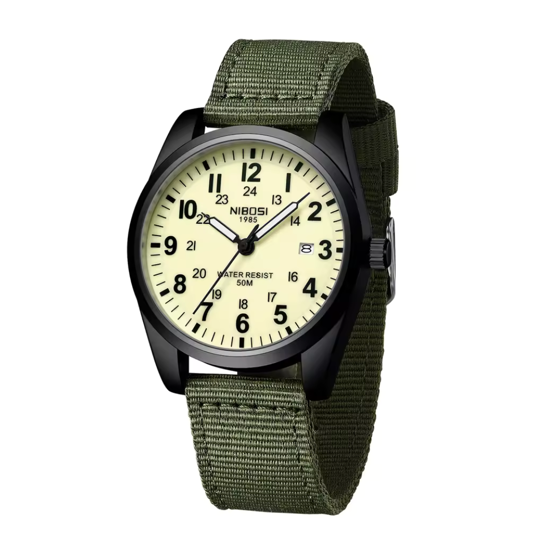 Heren Horloge – Militair Ontwerp – Waterbestendig & Sportief