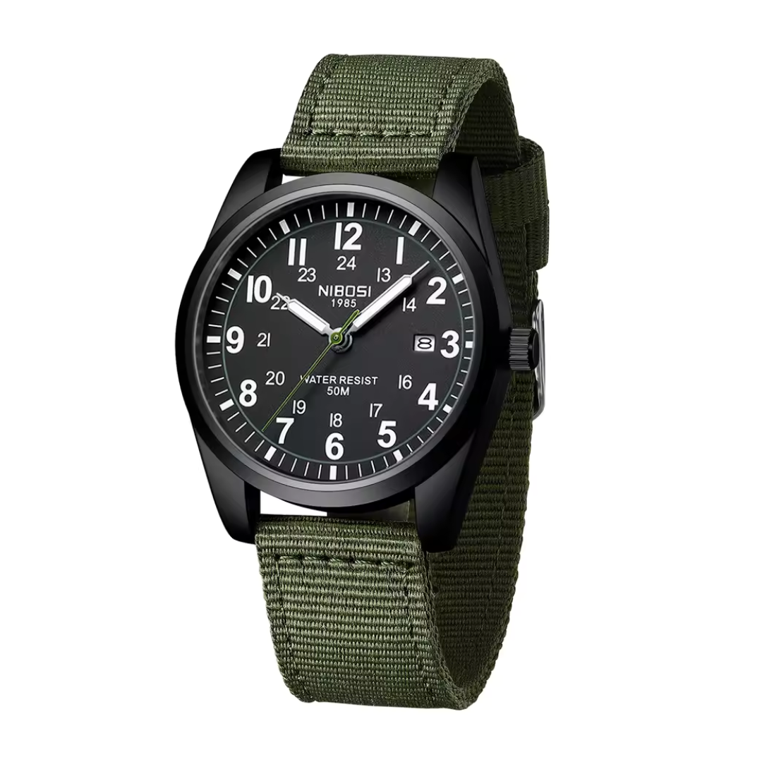 Heren Horloge – Militair Ontwerp – Waterbestendig & Sportief