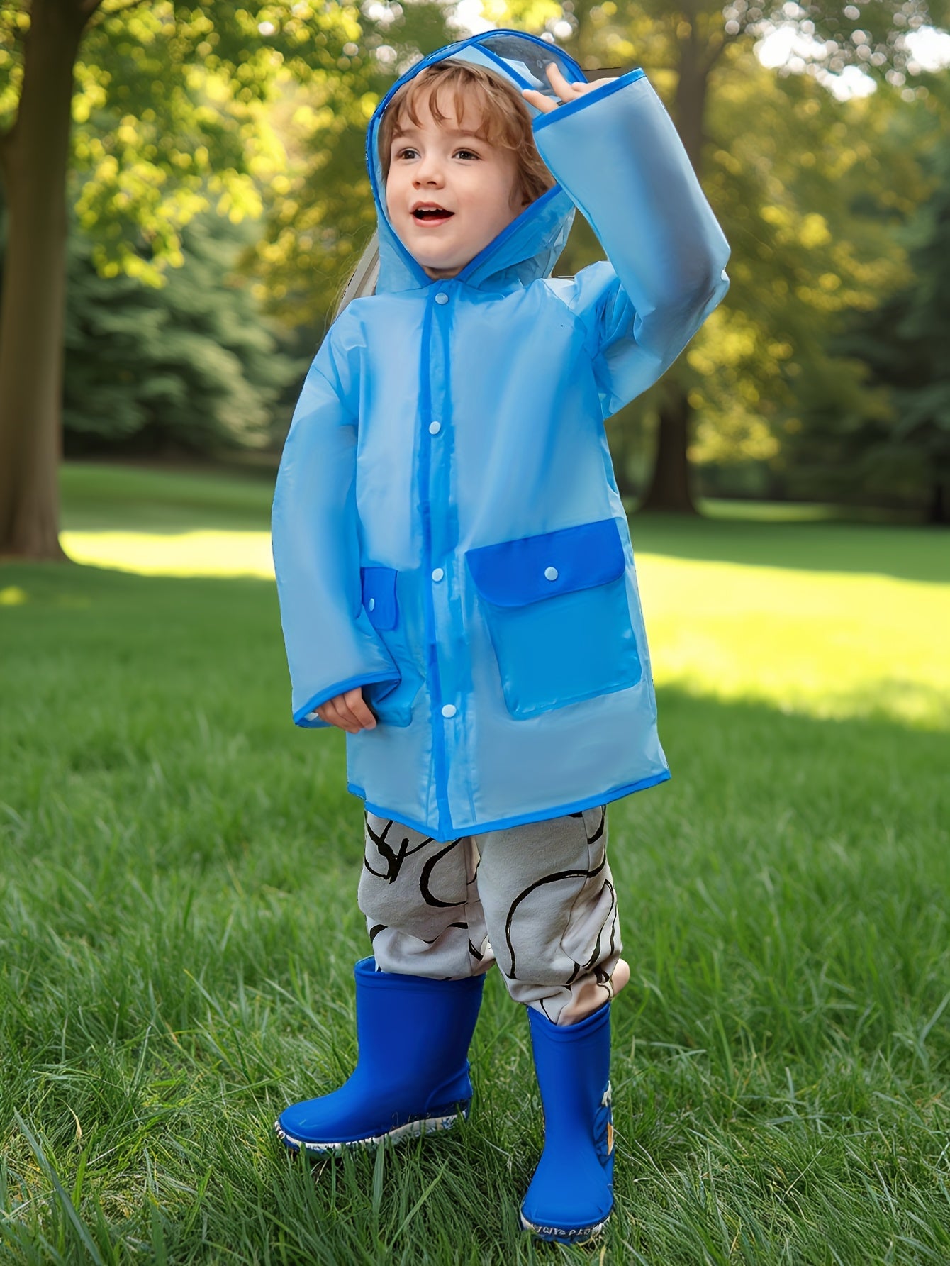 Regenjas kinderen van EVA in het lichtblauw