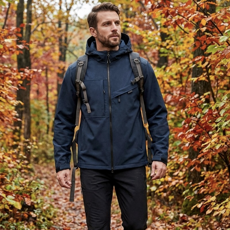 Hardshell jas voor heren, waterdicht en comprimeerbaar