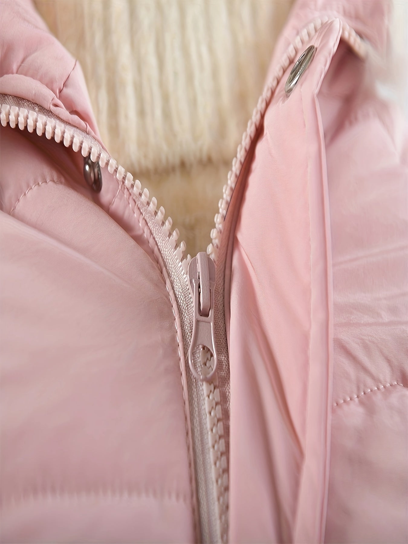 Meisjes winterjas parka met bontcapuchon in roze