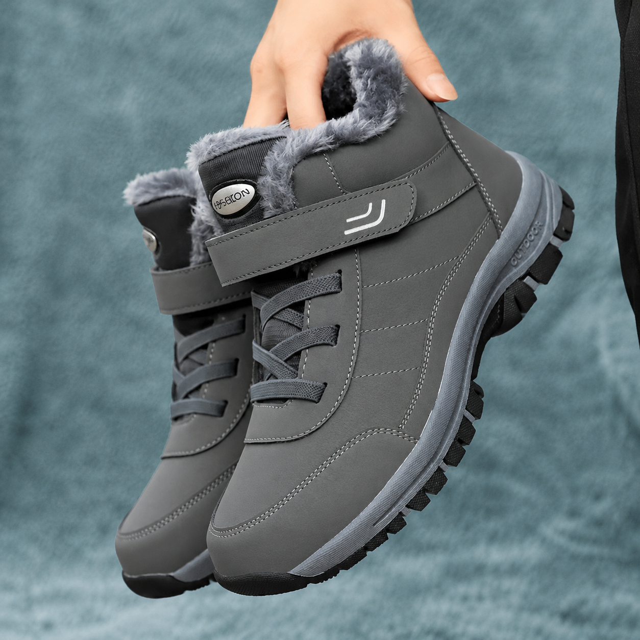 Snowboots dames met klittenbandsluiting