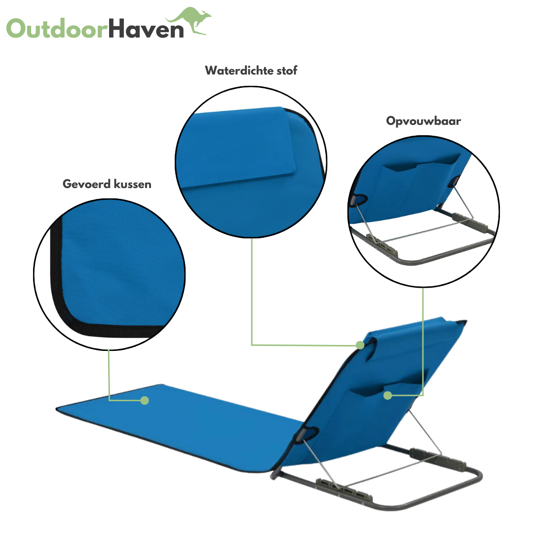 Strandmat met Leuning - Opvouwbaar - OutdoorHavenNL