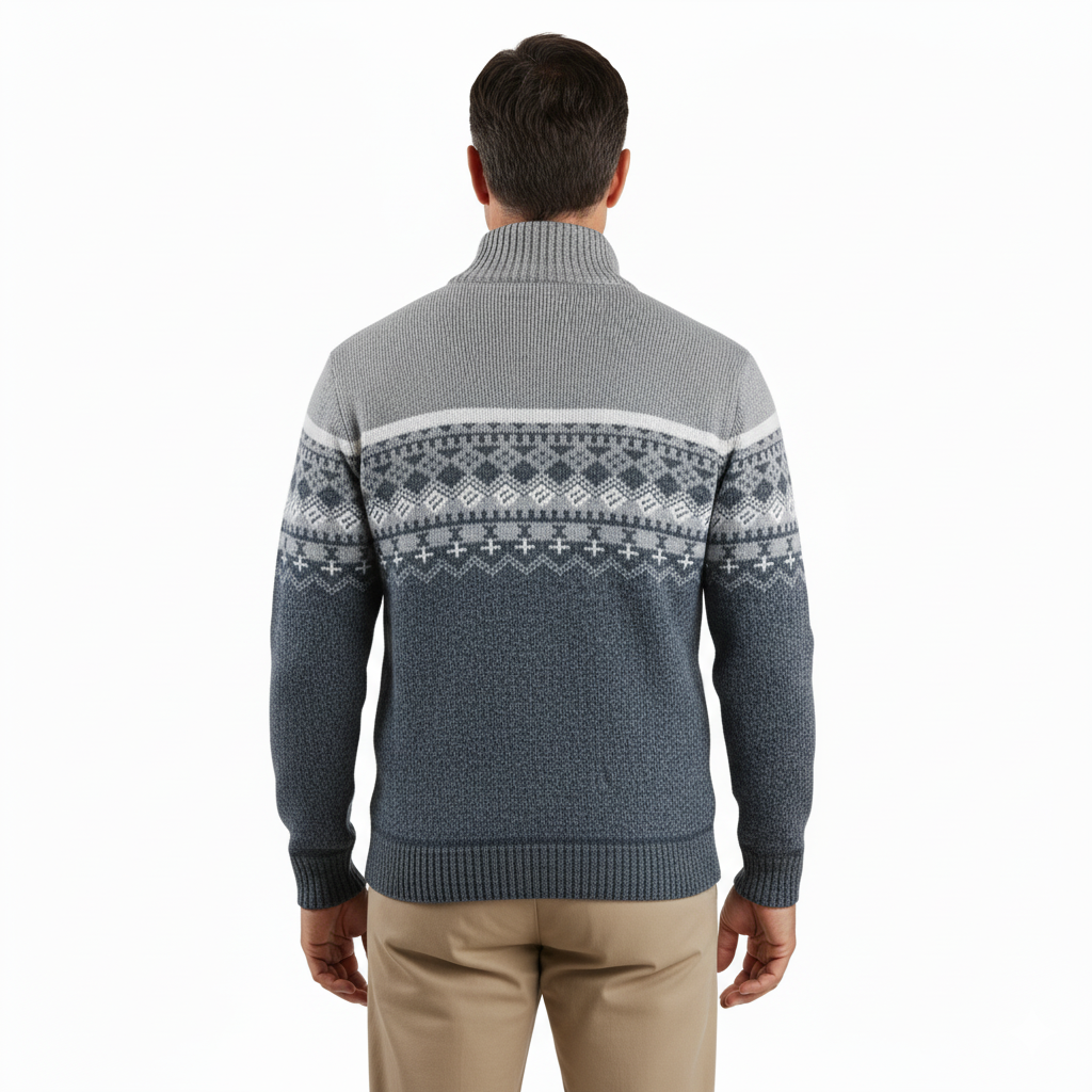Heren Sweatshirt – Gebreid – Geometrisch Patroon