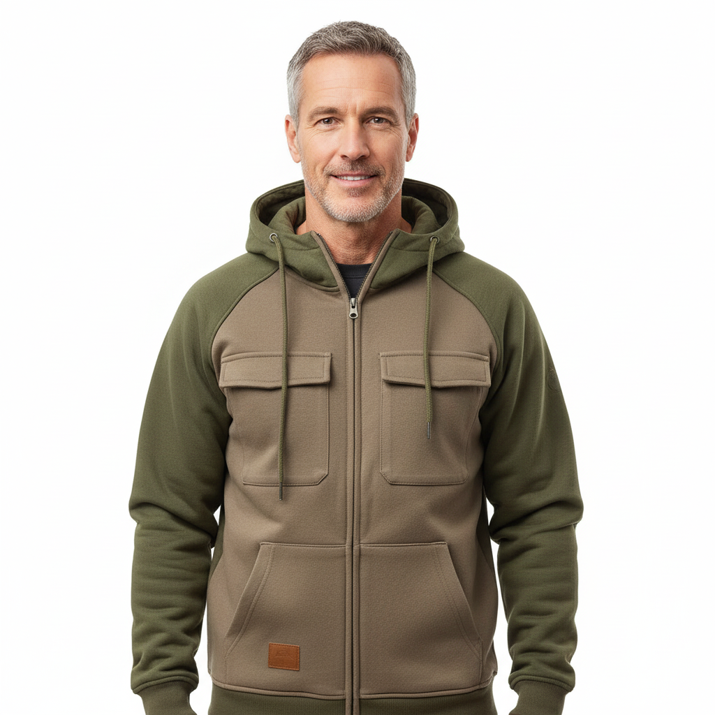 Fleece Jas – Gevoerde Hoodie – Heren Warm
