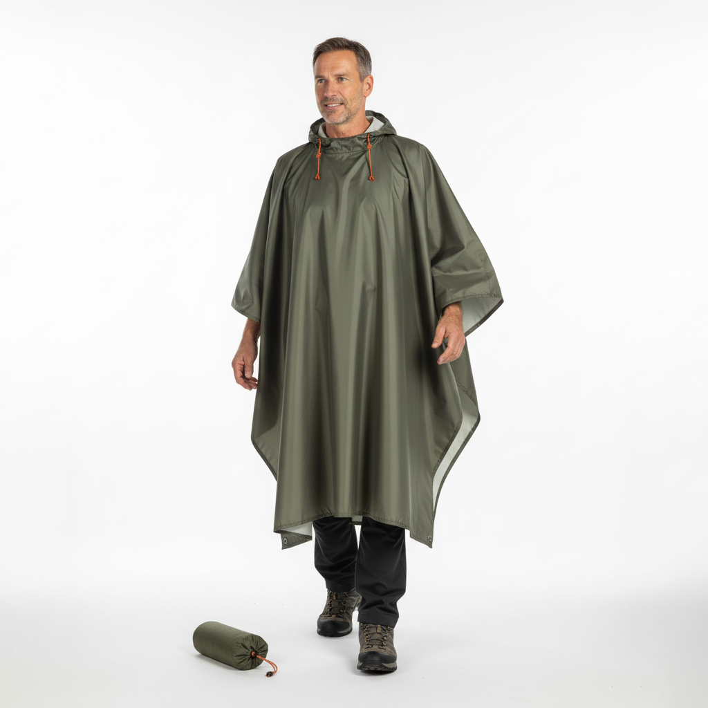 Lichtgewicht Regenponcho – Waterdicht, Ademend & Multifunctioneel