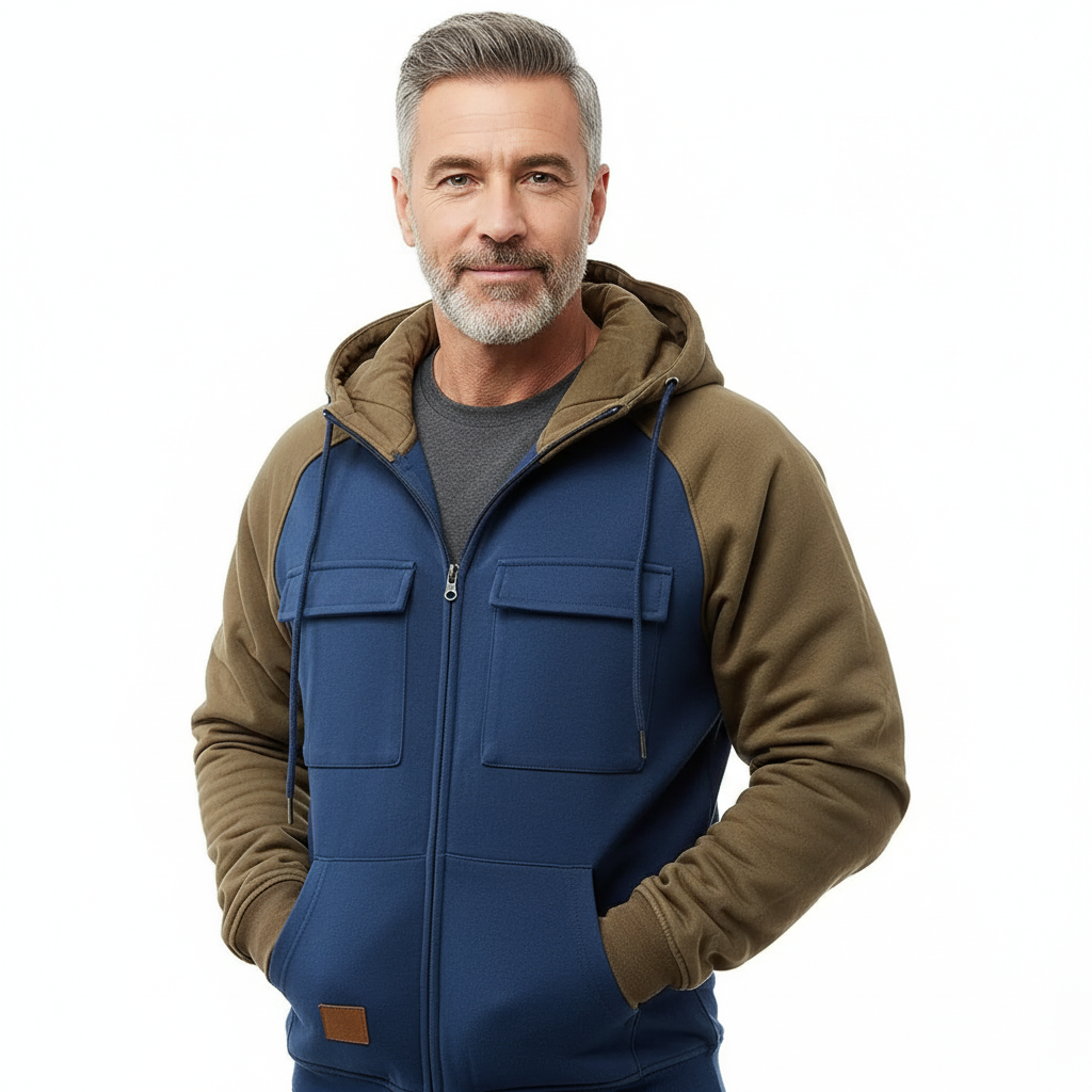 Fleece Jas – Gevoerde Hoodie – Heren Warm