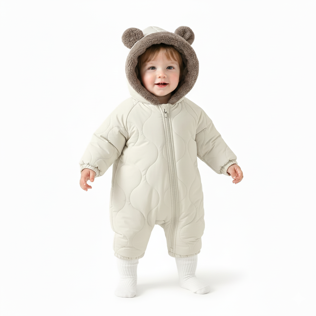 Unisex Baby Winter Romper Outdoor – Met Capuchon & Oortjes