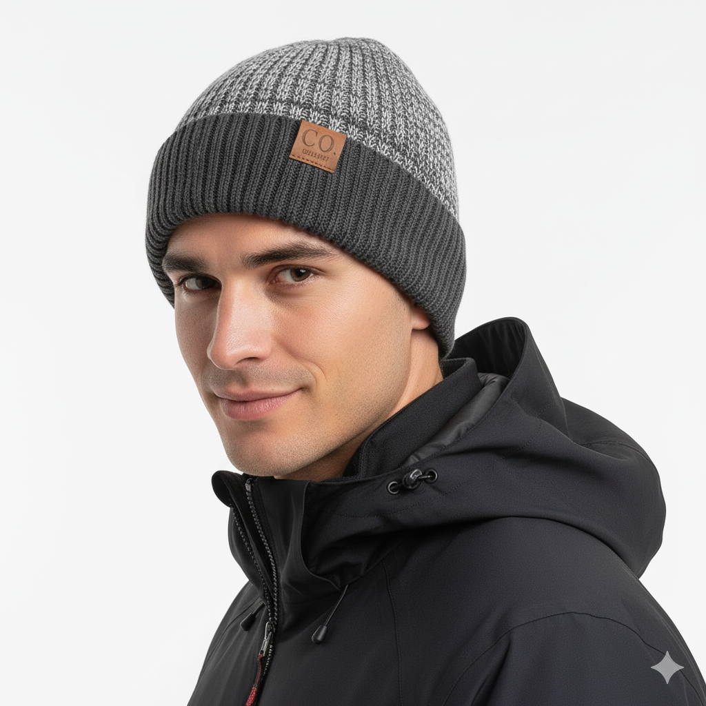 Outdoor Gebreide Herenmuts – Fleece Gevoerd & Extra Warm