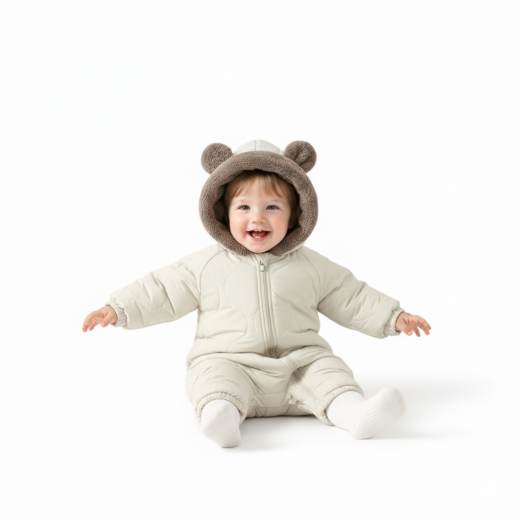Unisex Baby Winter Romper Outdoor – Met Capuchon & Oortjes