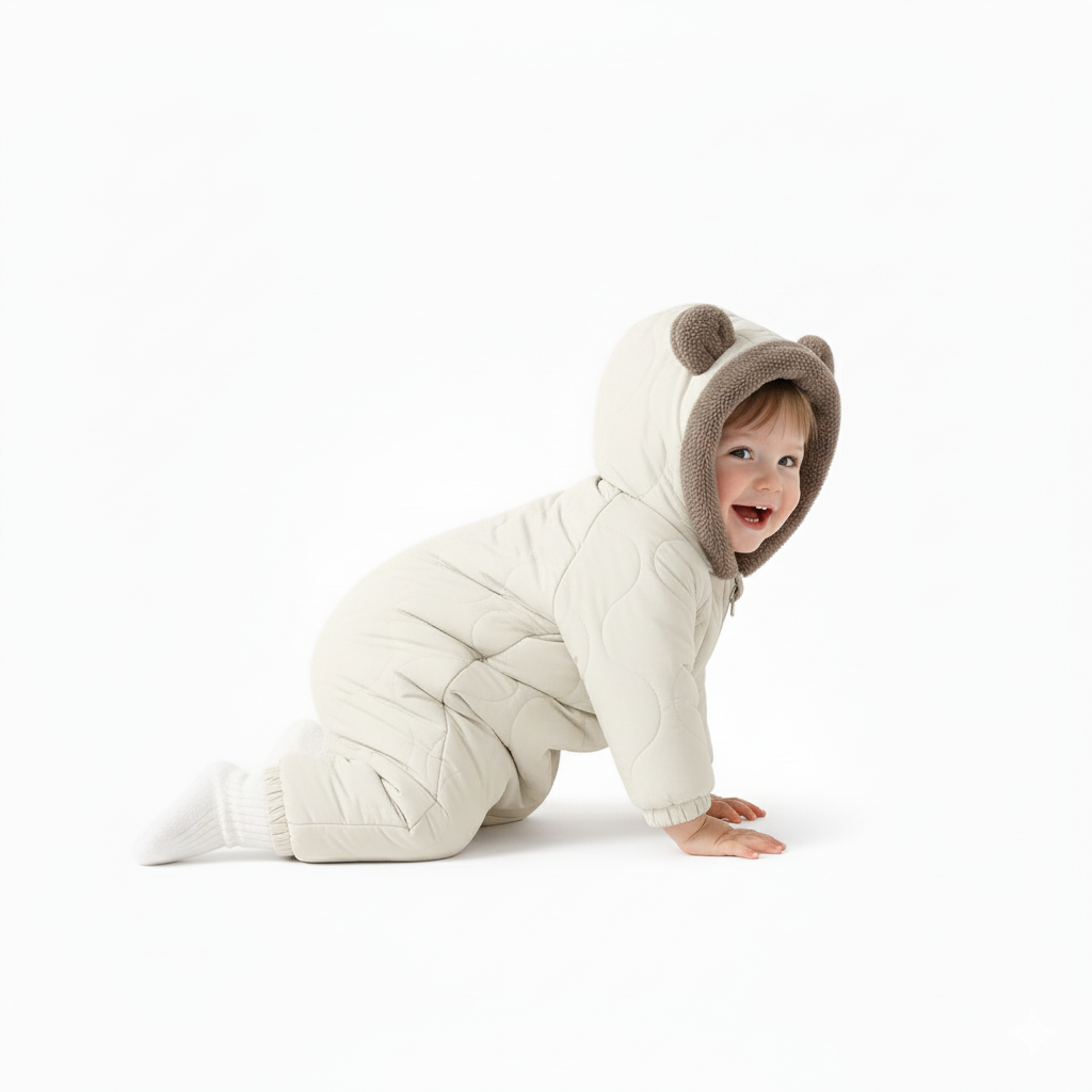 Unisex Baby Winter Romper Outdoor – Met Capuchon & Oortjes