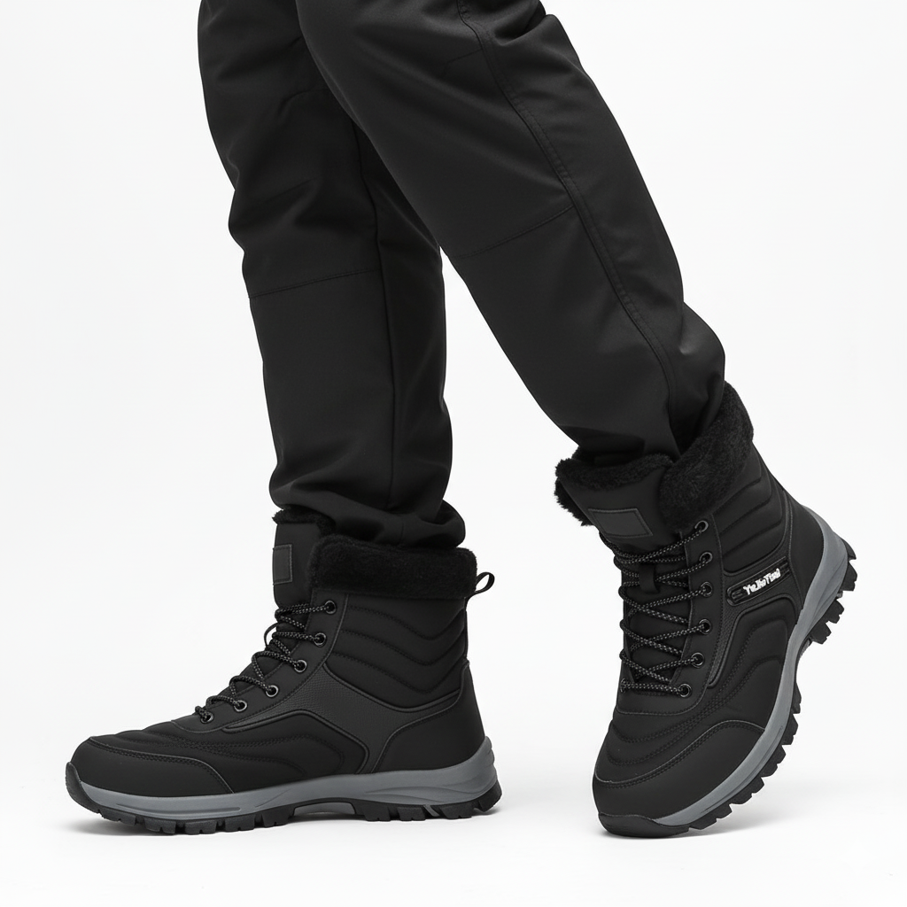 Heren Hoge Snowboots – Duurzaam met Warme Pluche Voering