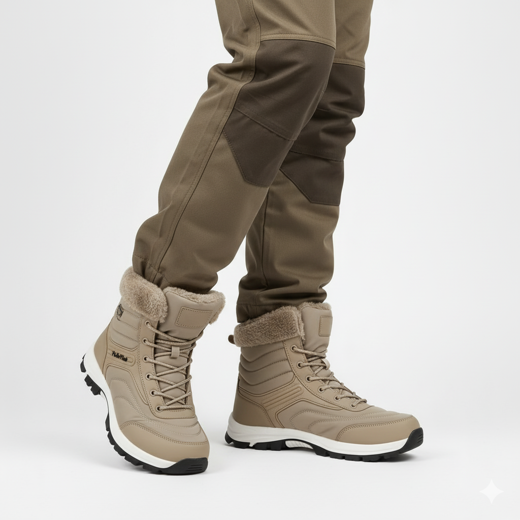 Heren Hoge Snowboots – Duurzaam met Warme Pluche Voering