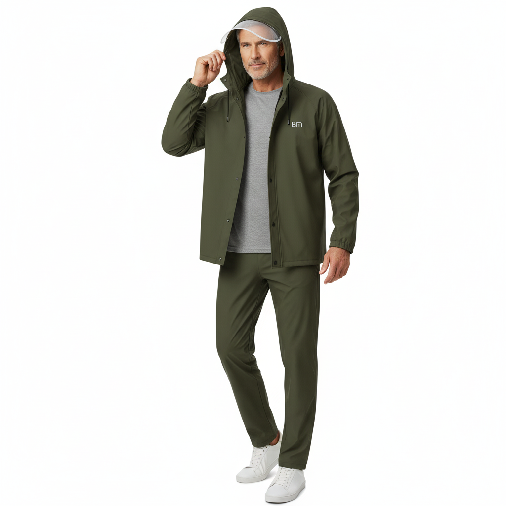 Heren Regenpak – Waterdichte Jas – Met Capuchon Set
