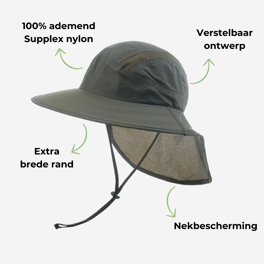 Zonnehoed - Nekbescherming - Brede Rand - OutdoorHavenNL