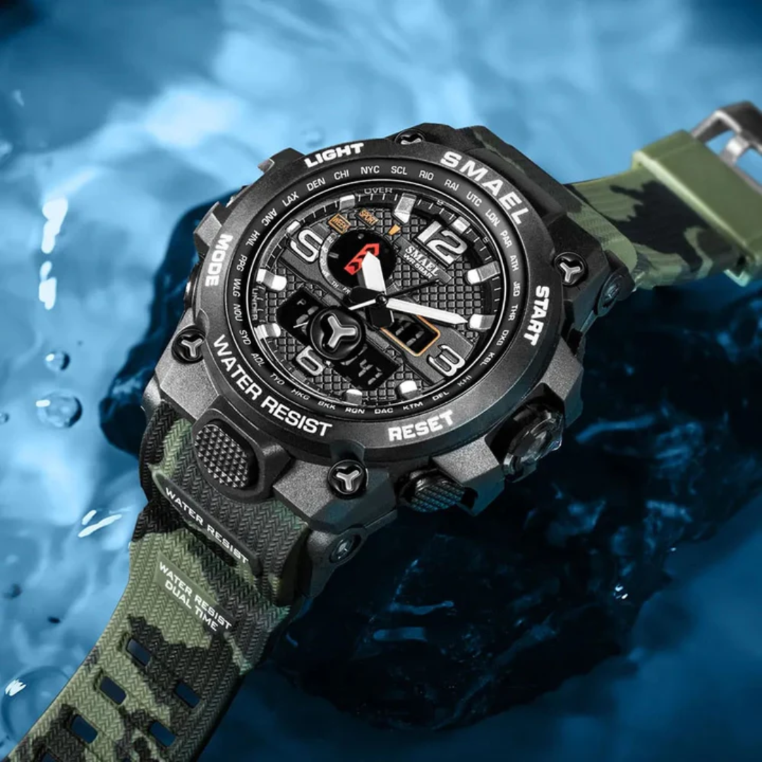 Heren Outdoor Horloge met Kompas – Survival, Sport & Bergtochten