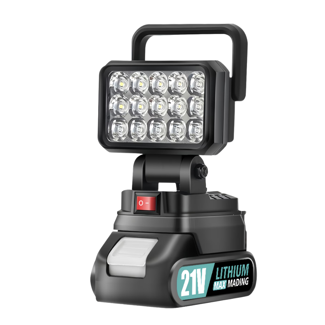 Draadloze LED Werklamp – 21V Campinglamp – Draagbaar