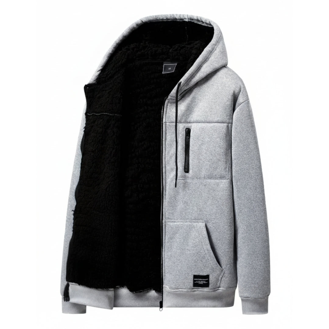 Heren Hoodie met Rits – Winter – Fleece Gevoerd
