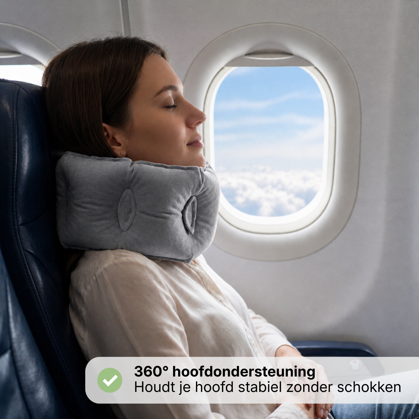 Opblaasbaar Reiskussen Nek - Volledig Omsluitend Vliegtuigkussen