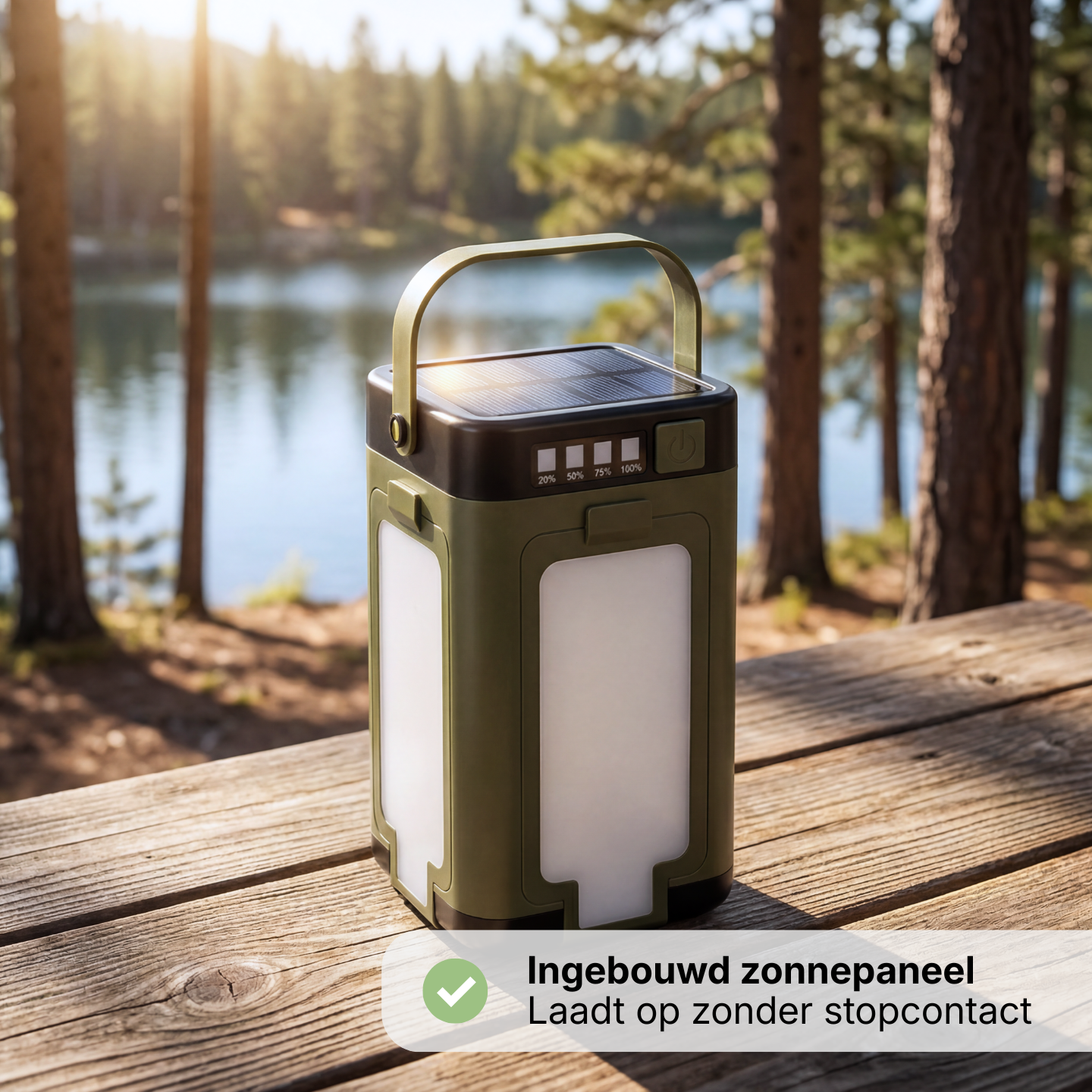 Solar Camping Lantaarn LED - 6 Lichtmodi Opvouwbaar - Oplaadbaar Noodverlichting