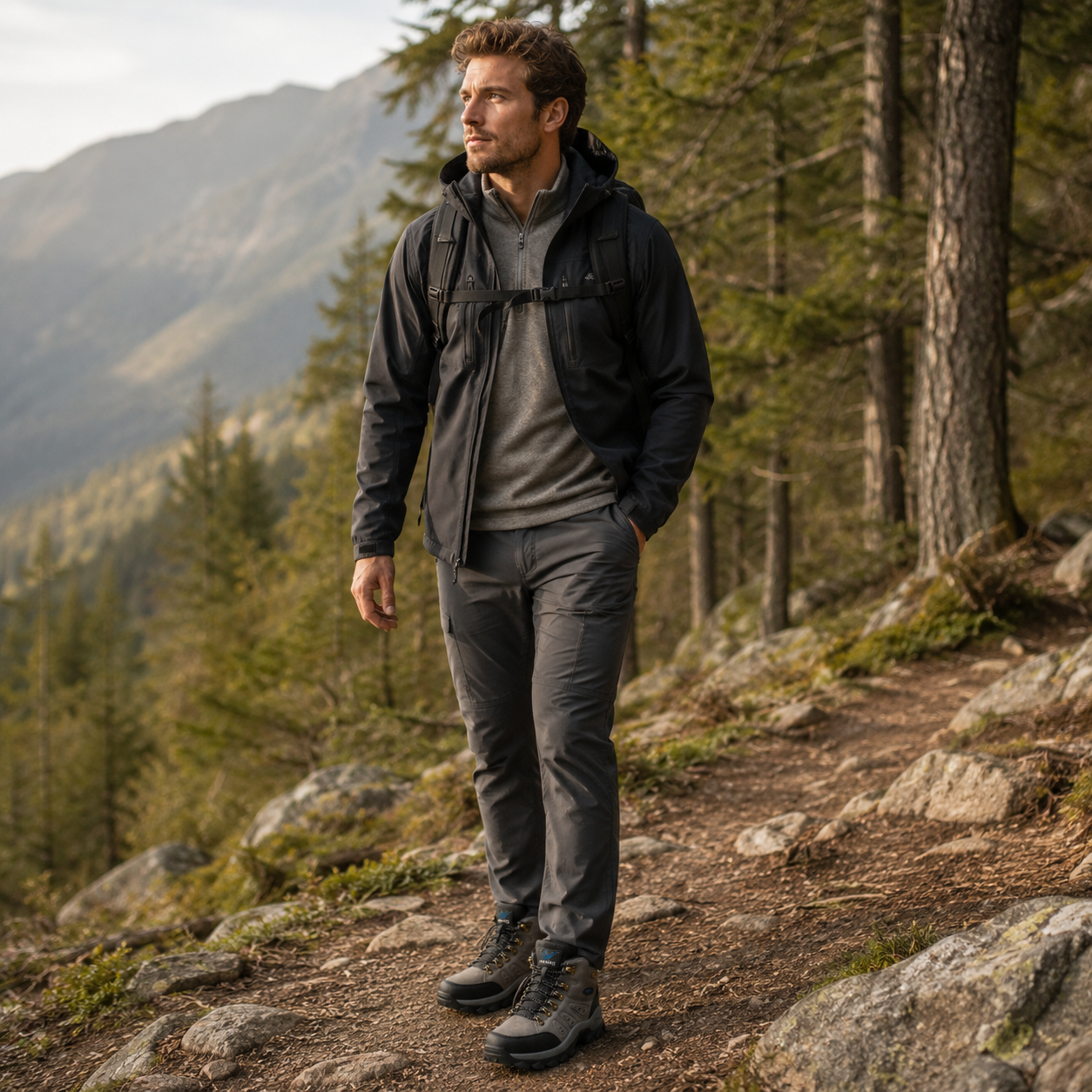 Wandelschoenen heren waterafstotend met orthopedische zool