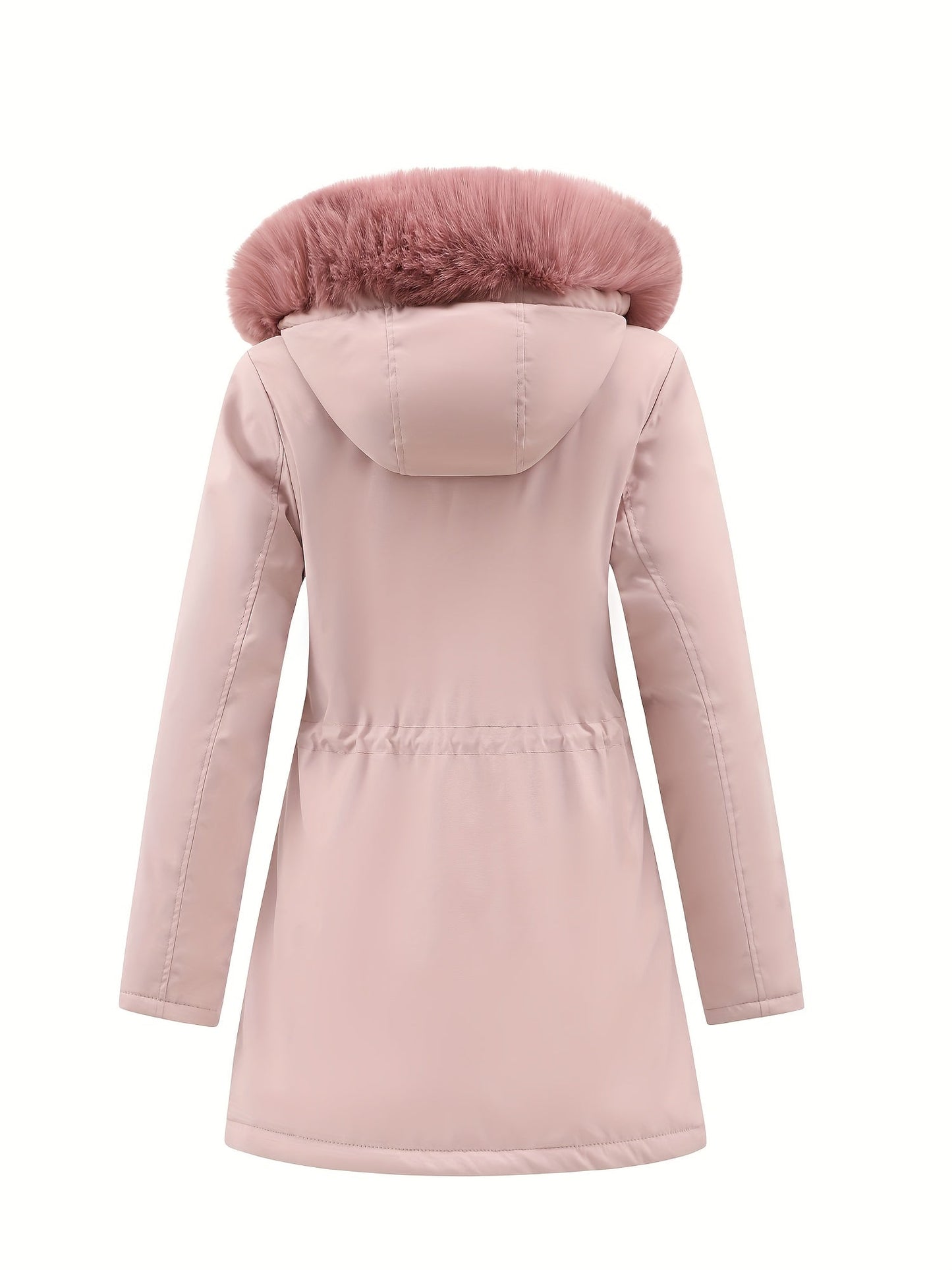 Parka dames met kunstbontcapuchon en waterdichte stof