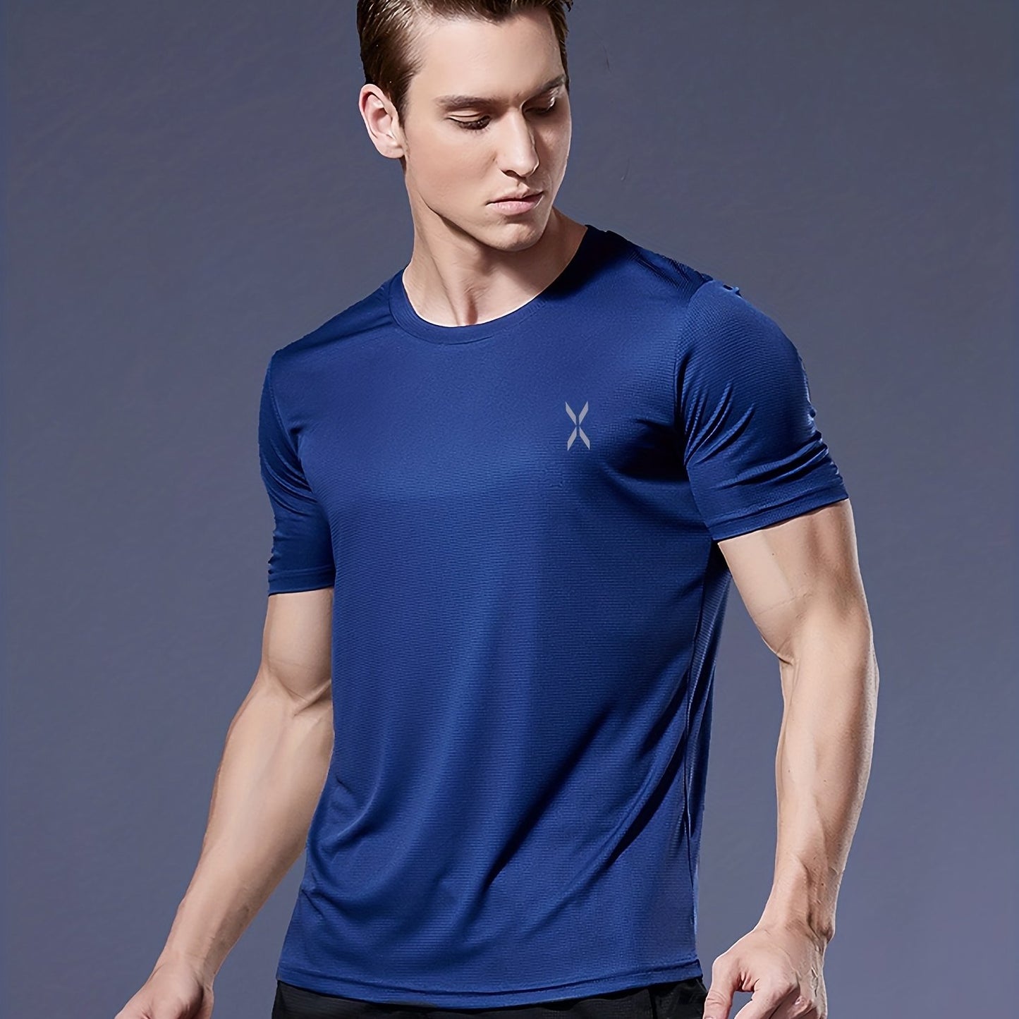 Sportshirt Blauw Heren Sneldrogend - Ademend - Lichtgewicht