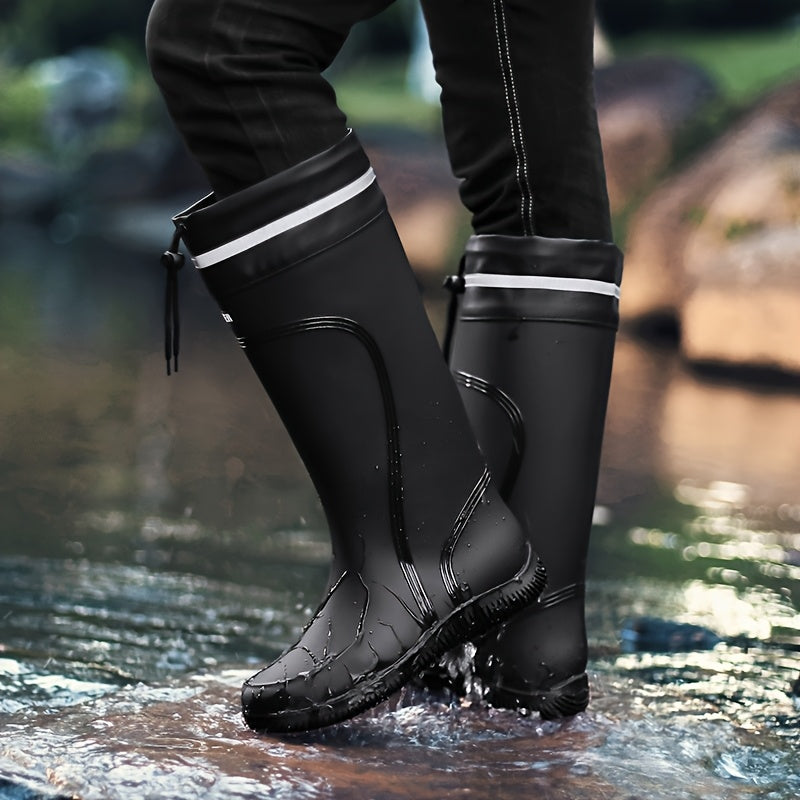 Hoge regenlaarzen dames en heren met kordeltrek