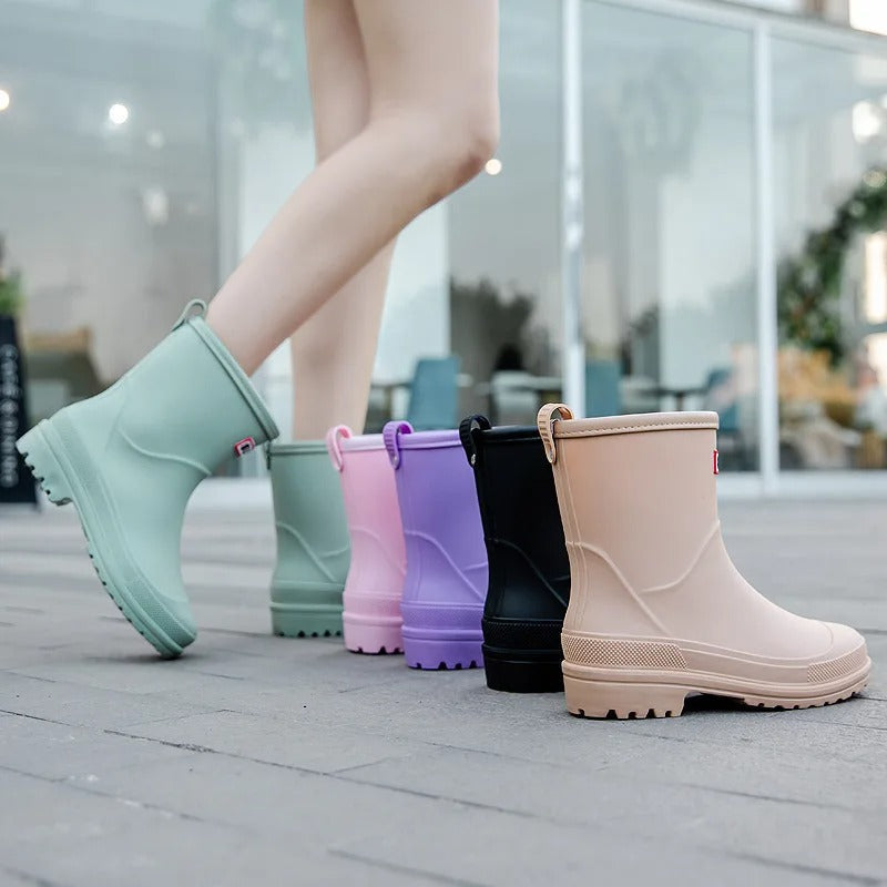 Regenlaarzen Dames - Halfhoog & Waterdicht - Antislip Profielzool